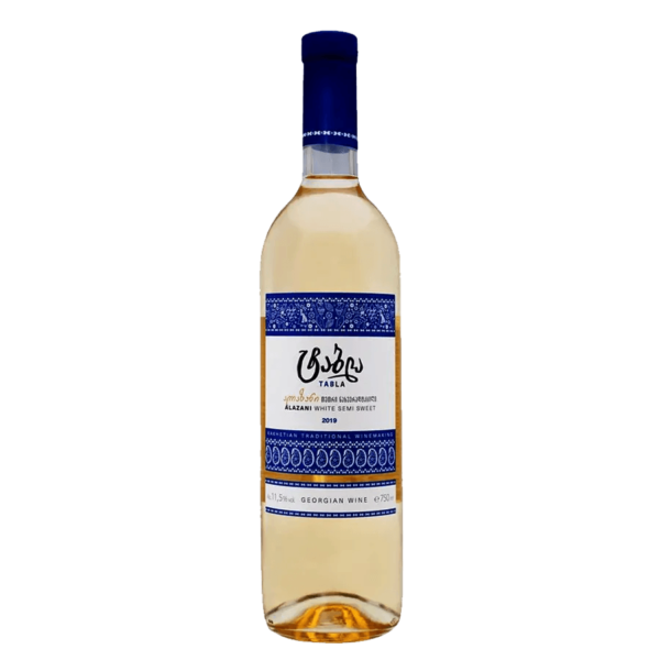 Objevte kouzlo gruzínského vína s lahodnou lahví Alazani White Semi Sweet z roku 2019. Toto poloslavké bílé víno nabízí jemnou rovnováhu mezi sladkostí a kyselinkou, ideální pro milovníky jemnějších chutí. S alkoholovým