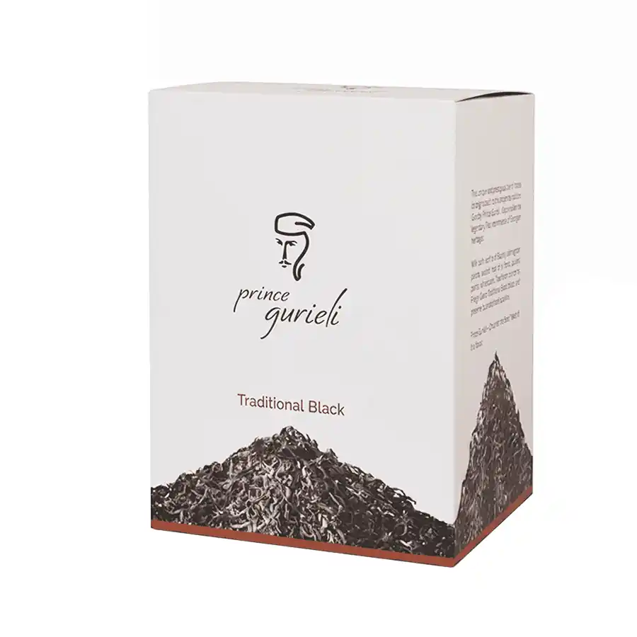 Prince Gurieli Earl Grey čierny čaj v sáčkoch – 20 ks Prémiový čierny čaj Prince Gurieli Earl Grey z Gruzínska v sáčkoch. Ručne zbierané lístky z vysokohorských plantáží s bergamotom. Doprajte si kvalitu v každom šálke. Prince-Gurieli-Earl-Grey-cerny-porcovany-2x40g
