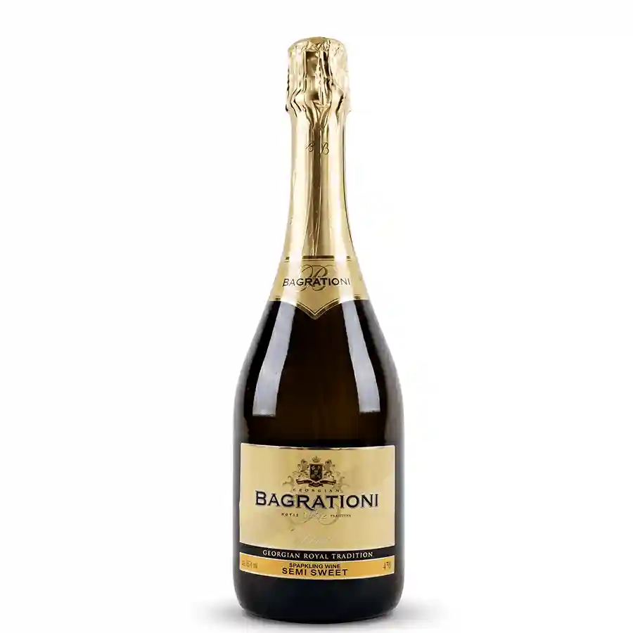 Bagrationi Classic biele polosladké šumivé víno – 0,75 l Hľadáte šumivé víno, ktoré v sebe snúbi tisícročnú tradíciu gruzínskeho vinárstva a modernú eleganciu? Bagrationi Classic polosladké je polosladký sekt, ktorý si podmaní vaše zmysly svojou harmóniou, jemným perlením a bohatým aromatickým profilom. Bagrationi Classic biele polosladké šumivé víno – 0,75 l