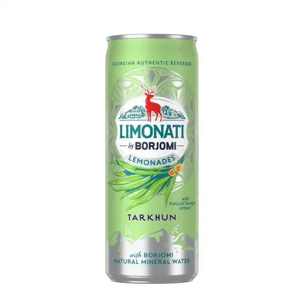 Vibrant green Tarkhun tarragon soft drink served in a clear glass